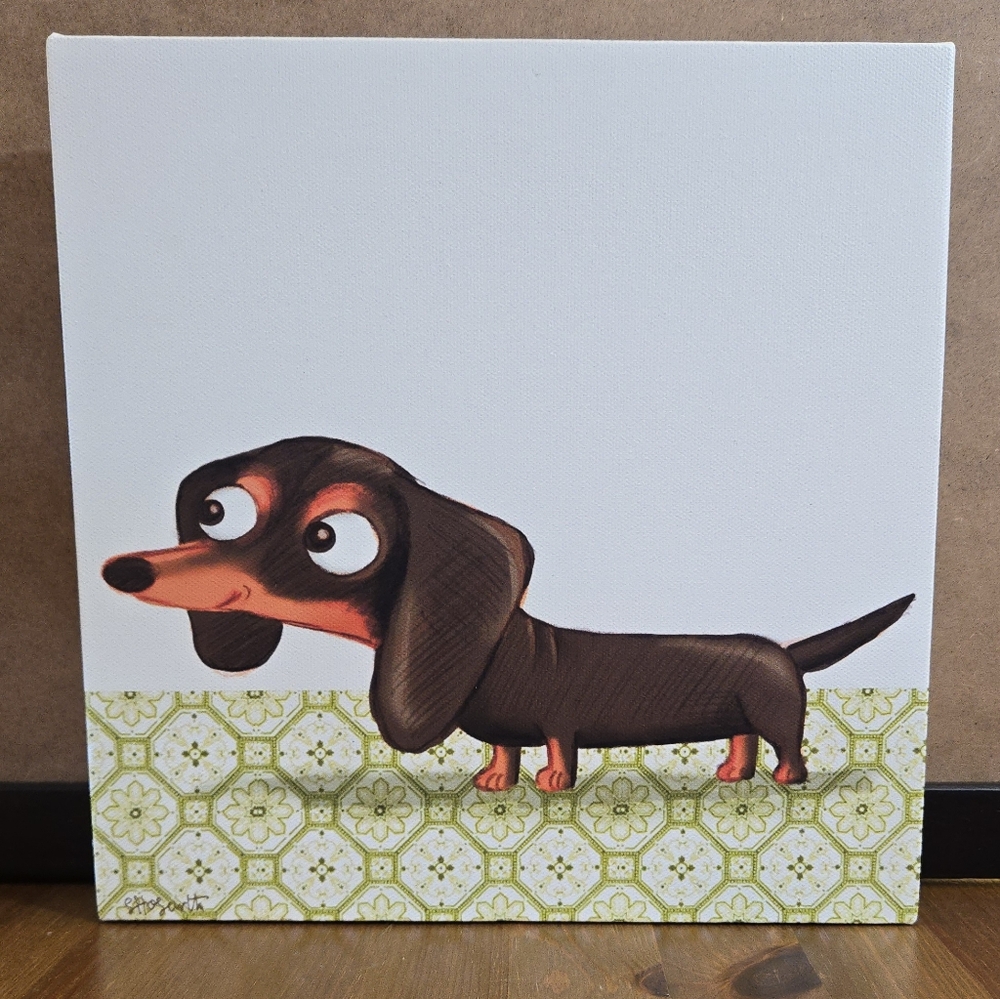 Brown And Black Dachshund Canvas Art for Dog Lovers 10"x10"x1.5"